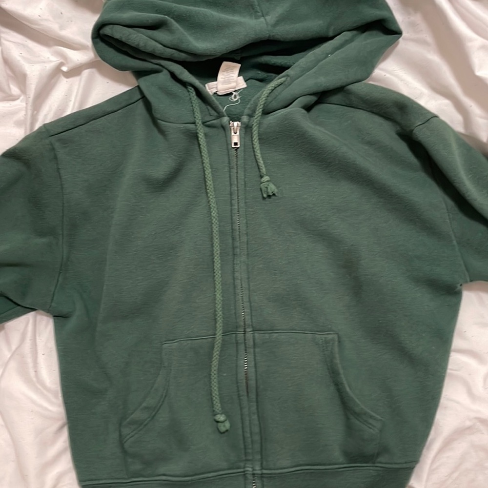 Green zip up hoodie